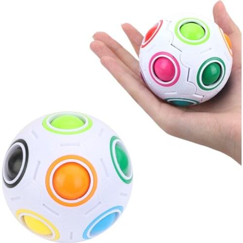 Rainbow mini Magic Ball Creative cube speed Puzzle ball children educational funny finger toys for kids