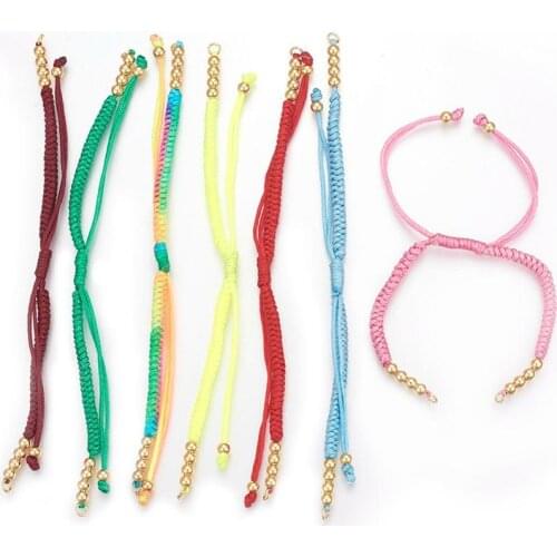 10/30pcs Adjustable Braided Nylon Cord for Connectors Charms Bracelets Jewelry Making Red Black 5-3/4"~6-1/8"(145~155mm) 5x2mm