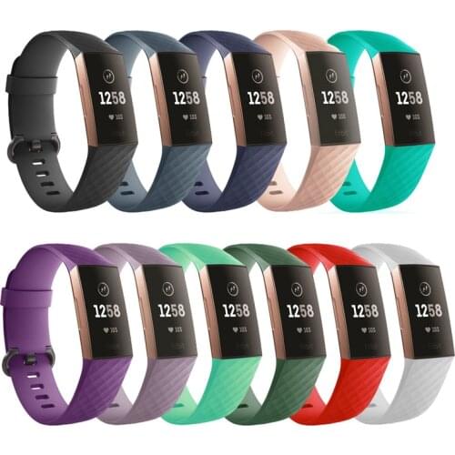 10Color Silicone Replacement Smart Watch Accessories Bracelet Strap For Fitbit Charge 3 Band Wristband Belt Fit Bit band