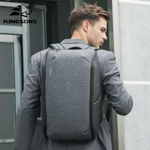 Kingsons Men Expandable Backpack Multifunctional 15.6 inch Laptop Backpacks Multi-layer Male USB Waterproof School Bag Mochila N