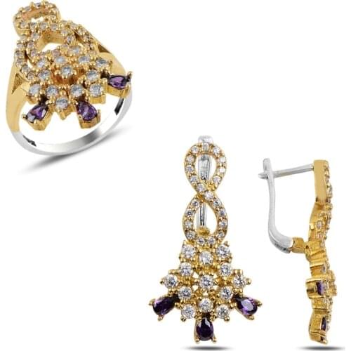 Silver 925 Sterling Zircon Cubic Zirconia Authentic Set