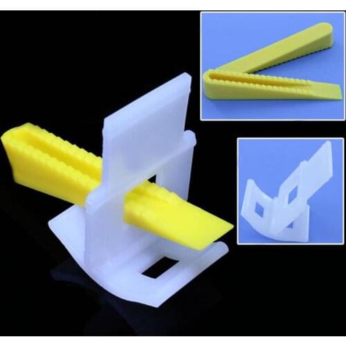 100/bag Tile Leveling System 50 Clips+50 Wedges Tile Leveler Spacers Ceramic Tile Positioning Frame Leveler Flattener