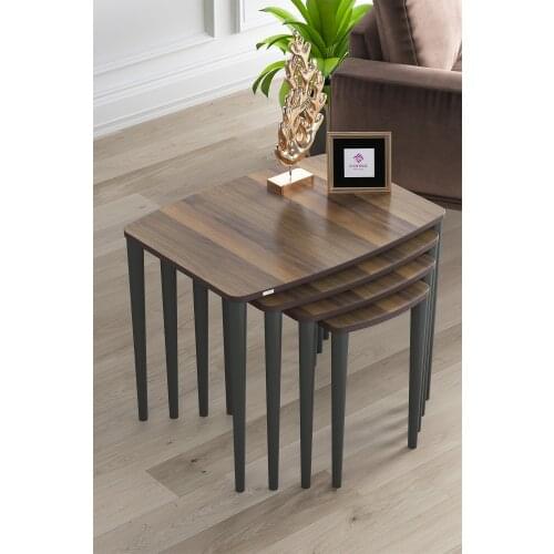 Modern Brown Telwe Series Top Quality Mdf 4lü Zigon Coffee table Pad coffe table
