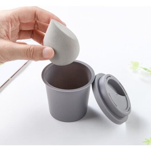 Creative Empty Coffee Cup Storage Rack Puff Holder Makeup Tools Dust-proof Makeup Puff Display Sponge Stand Cosmetic Dry Box