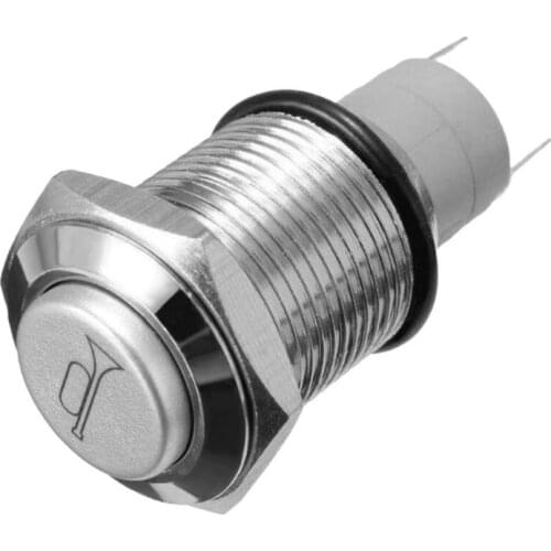 Universal Car RV Boat Bell Horn 16mm 12V Auto Reset Blue LED Push Button Momentary Switch Auto Interior Accessories
