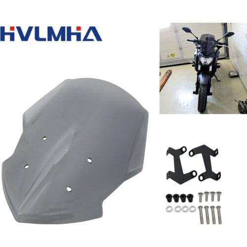 Windshield Windscreen with Mounting Bracket For YAMAHA MT07 MT 07 2018 2019 FZ-07 FZ07 FZ 07 Wind Deflectors