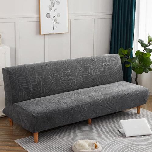 Jacquard Waterproof Armless Sofa Bed Cover Thicken Couch Cover Bedspread Couches for Living Room 3-seater Furniture Protective