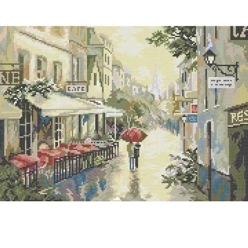 Top Quality Street view Sewing kit Embroidery Needlework 14CT Unprinted Cross Stitch Kits Art DIY Handmade Decor