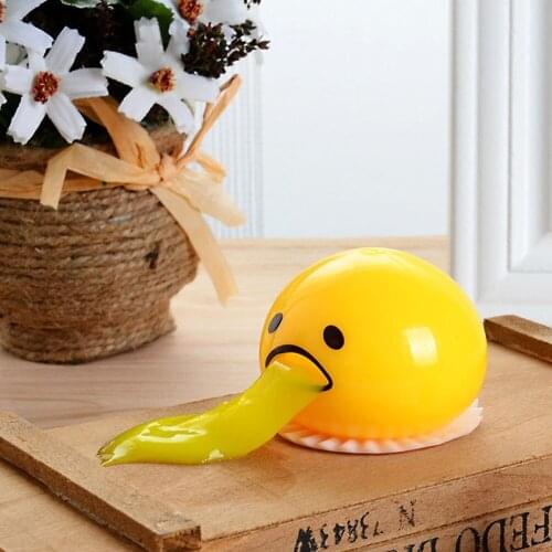 New Sale Squishy Vomitive Egg Yolk Anti Stress Reliever Fun Gift Yellow Lazy Egg Joke Toy Ball Egg Squeeze Funny Toys AntiStress