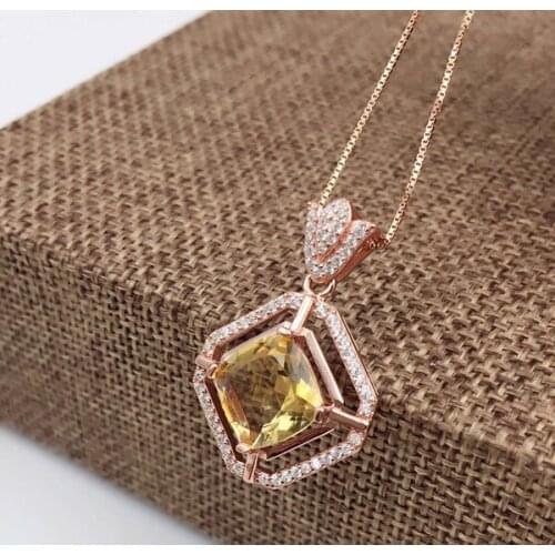 YBJ 925 sterling silver with natural Crystal pendant