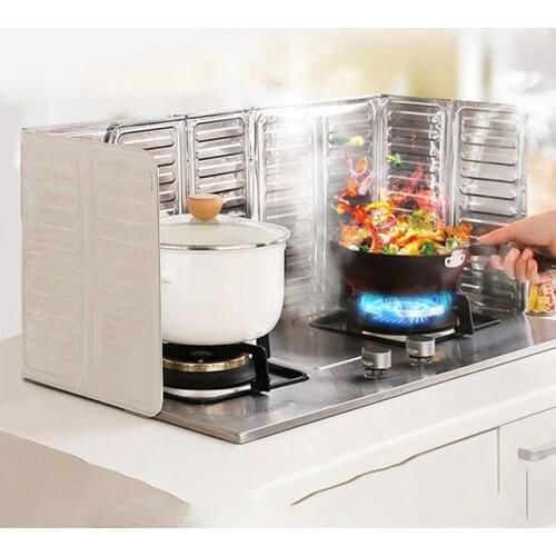 Anti Oil Splatter Guard Shield Aluminum Foil Folding Splashproof Board Grease Baffle Screens Wall Kitchen Gadgets Cooking Tools