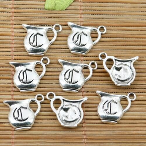 18pcs tibetan silver color teapot design charms EF2325