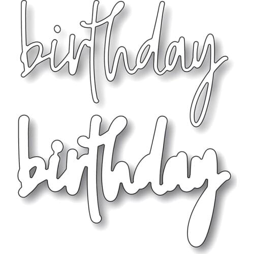 2020 New English Words Birthday and Silhouettes Metal Cutting Dies For Making Greeting Card Paper Album Scrapbooking No Stamps