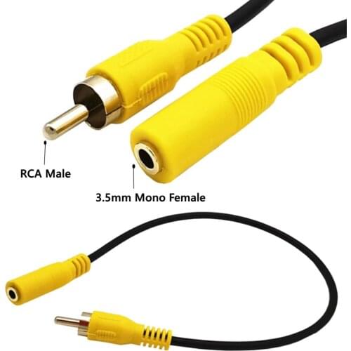 30cm Gold Plated RCA Male/Female to 3.5mm 1/8 inch Mono Female Phono RCA Audio Extension Cables Cord