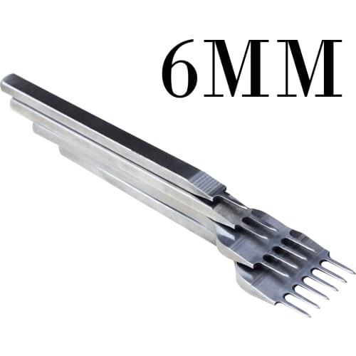 4PCS 3/4/5/6mm Spacing Punch Tool For Leather Hole Punches Tool Lacing Stitching Sewing DIY Leather Craft Tools 1/2/4/6 Prong