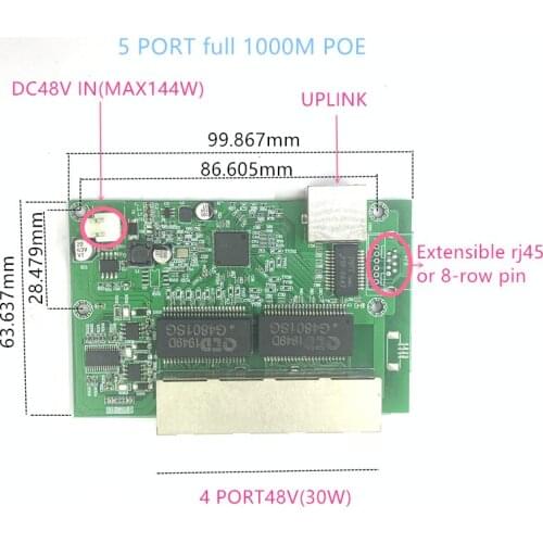 5 POE 1000M Port 8 Poe 10/100/1000M Industrial Switch gigabit switch 5 gigabit switch gigabit switch POE SWITCH 48V 1000M