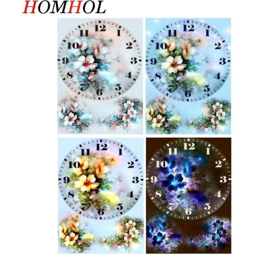 Diamond Embroidery Full drill Wall Clock Icon Diamond Paintings "Flower clock" 5d diy Diamond Cross Stitch Mosaic Wall Clock kit