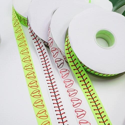 Free shipping 7/8" 50 yard sport foil printed grosgrain ribbon