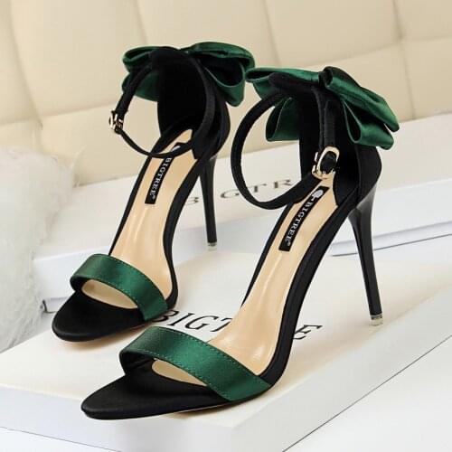 BIGTREE 2021 Womens Sandals 10cm High Heels Silk Stripper Sandals Female Fetish Shoes Lady Valentine Summer Classic Sexy Pumps