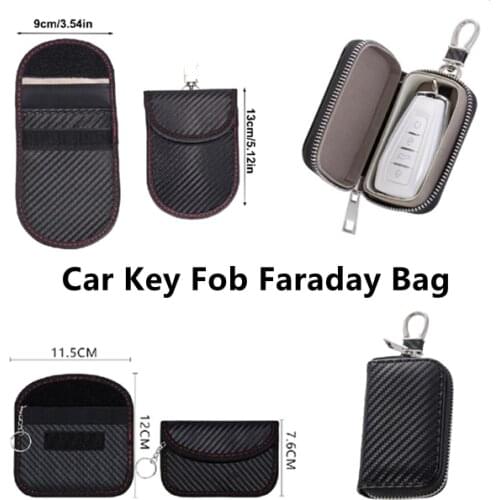 Car Key Fob Faraday Bag RFID Signal Shielding Zipper Car Key Signal Shielding Box Portable Signal Shielding Boxs Accessory 2021