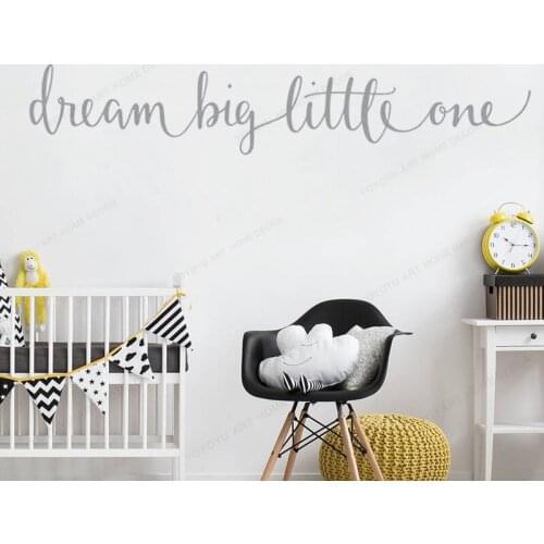 Dream big little one quote wall sticker vinyl kids room wall decal girls bedroom wall decor HJ1182