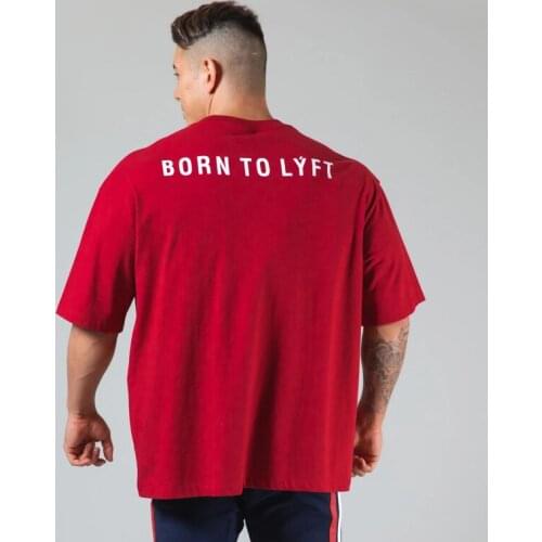 Lyft Summer New Trend Fitness Short Sleeve Cotton Loose Round Neck Half Sleeve Large Solid Color Top Mens One Hair Substitute