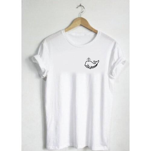 Cute Whale T-shirt Ocean Sea Beach Swimming Animal Creature Marine Mammal Snorkel Boating Watching Adventure Whales-J782