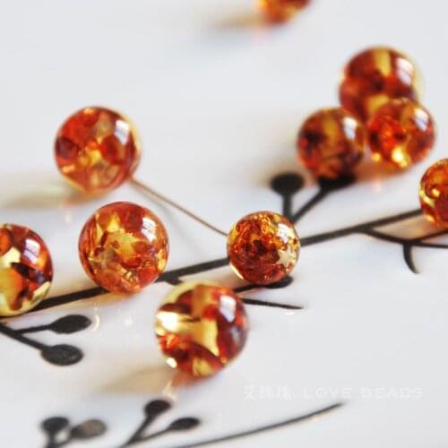 10pcs/lot red resin imitated 5-12mm round loose beads DIY materials bracelet necklace earrings jewelry making craft findings