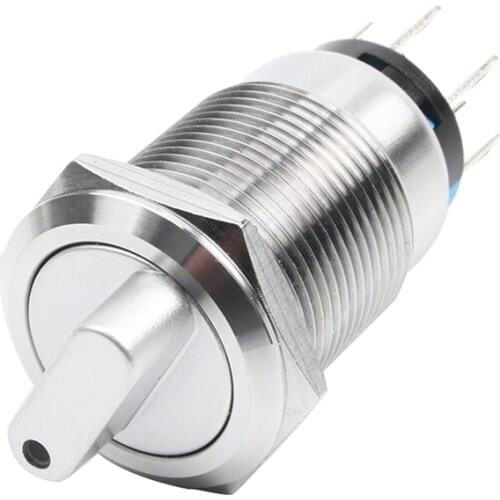 19mm 22mm metal knob rotary button no lamp with lamp, second gear, three gear selection button switch 1NO 1NC 2NO 2NC