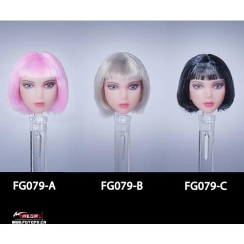 1/12 Female Fire Girl Toys FG079 Planted Hair Girl Head Sculpt Fit 6'' PH Figure Body