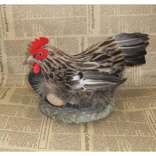 Simulation hen large 31x22cm feathers chick model,polyethylene&furs handicraft Figurines home decoration toy gift a2643