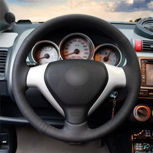 DIY Anti-Slip Wear-Resistant Steering Wheel Cover For Honda Jazz 2005-2008 Fit 2007-2008 Car Interior Decoration