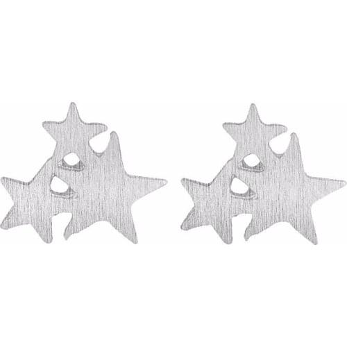 Wholesale 10Pair/Lot Cute 3 Connected Stars Earring Studs Brass Brincos Fashion Earings Women Jewelry Accessories