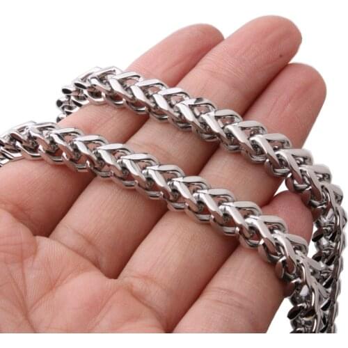 Stainless Steel Link Necklace Men 24 Inch 6MM Collar Cuban Male Long Curb Double Chain Necklaces Party Anniversary