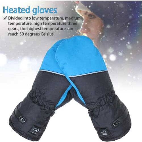 Heated Gloves Electric Rechargeable Insulated Touch Screen Heating Full Finger Gloves Women Three-speed Intelligent Temperature