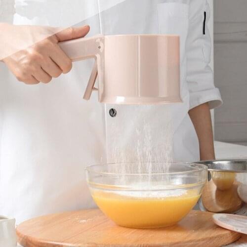 Plastic Cup Shape Flour Manual Sieve Sifter Shaker Powder Sifter Icing Sugar Shaker Manual Baking Tools