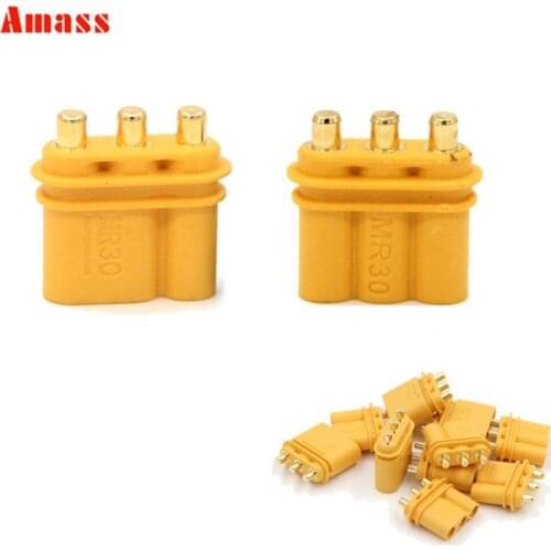 Amass MR30PB Connector Female and Male Connector Plugs Gold Plated For RC Parts 20% off