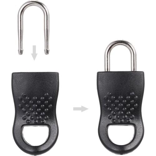 Replacement Zipper Tags Zip Fixer For Clothes Bags Black Zipper Pull Fixer For Suitcase Travel Bag Clothes Tent Backpack 16 Pcs