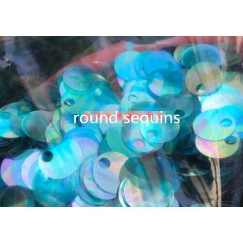 Sewing supplies 20mm Transparent Mirage Peacock Blue Large Hole Hook Bag Sequins DIY Material Woven Bag Blue Sequins