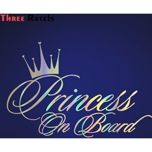 Three Ratels FD20 Bike Car Sticker Princess Baby On Board Funny Decal Reflective Laser Vinyl 3D Styling