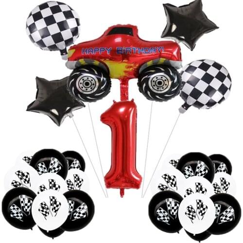 Blaze Monster Machines Foil Red numbers balloons set Boys Favor Birthday party Decorations Baby Shower Racing car party supplies