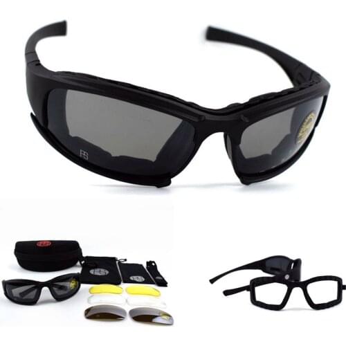 X7 C5 Polarized Sport Glasses 4 Lens Military Army Outdoor Sunglasses Tactical Hunting Airsoft Glggles Hiking Eyewear