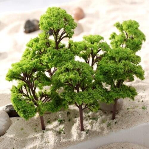 10Pcs 12cm Green Model Trees Diorama Garden Wargame Road Train Railway Architectural Scenery Layout Landscape Artificial Plants