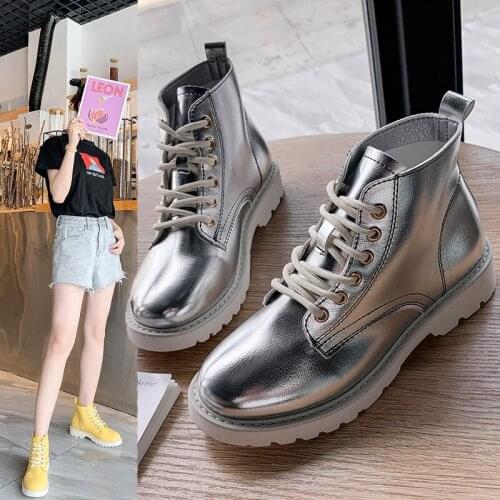 Hot Winter Ankle Boots Womens Cycling Shoes Lace Leather Womens Interior Faux Fur Platform Shoes Plus Size 40