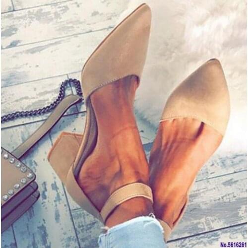 Women pumps block heels pointed toe sexy sandals buckle strap casual ladies shoes big size chaussure femme zapatos de mujer