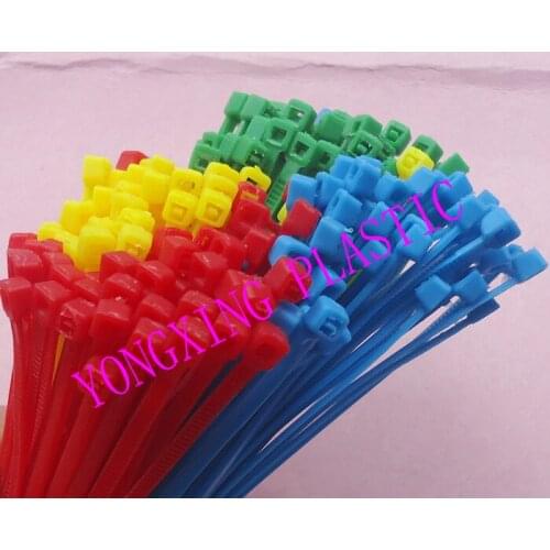 100pcs/lot 2016 new 4color 9.04 inch(50lbs) 4.4x250mm Network Nylon Plastic Cable Wire Zip Tie Cord Strap