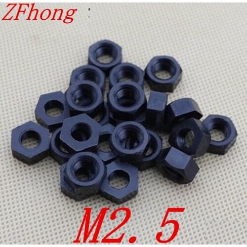 1000PCS M2.5 Black nylon plastic hex nut
