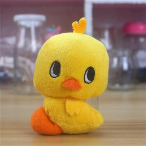 12piece 10cm very cute duck cartoon doll toys cute yellow duck stuffed soft funny keychain pendant gift for kids