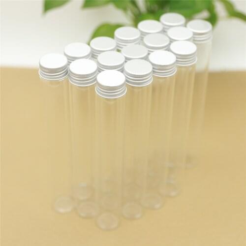 12pcs/lot 30*200mm 110ml DIY Glass bottle with Aluminum Caps Small Test Tube Storage Containers Tiny Glass Spice Bottles & jars