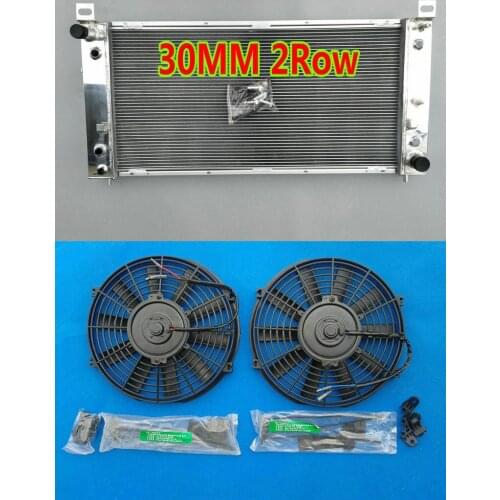 30 mm 2 rows Aluminum Racing radiator & fans for Chevrolet Silverado 1500 2500 3500 4.8L 5.3L 6.0L V8 1999-2013 kit 00 01 04 06